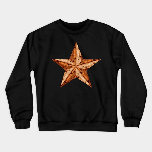 Wooden Star Crewneck Sweatshirt by CheriesArt